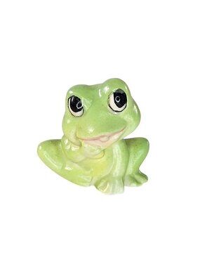 Josef Originals George Good Miniature Green Frog First Tooth Figurine Ceramic
